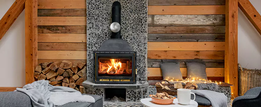 Thelin Hearth Products Direct Vent Gas Stove Fireplace Inspection in Leander, Texas